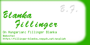 blanka fillinger business card